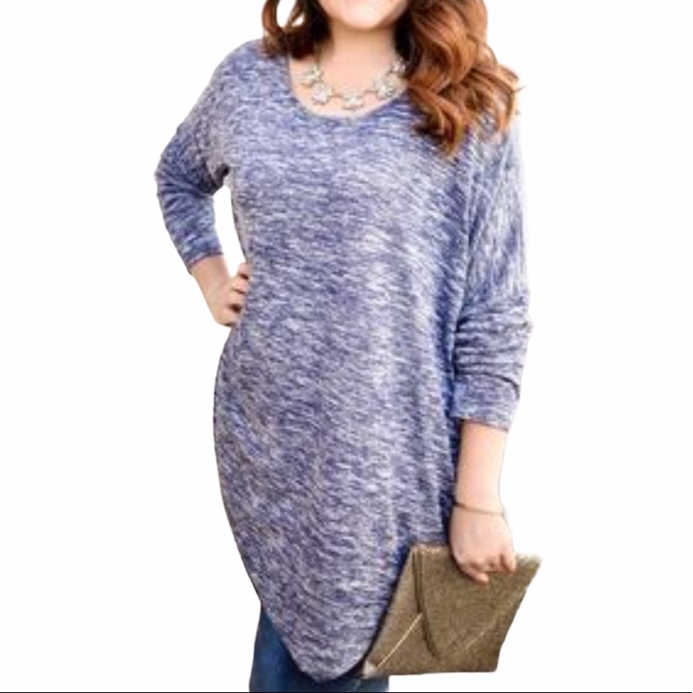 OLD NAVY Size Med Marled Long Flowy V Neck Sweater
